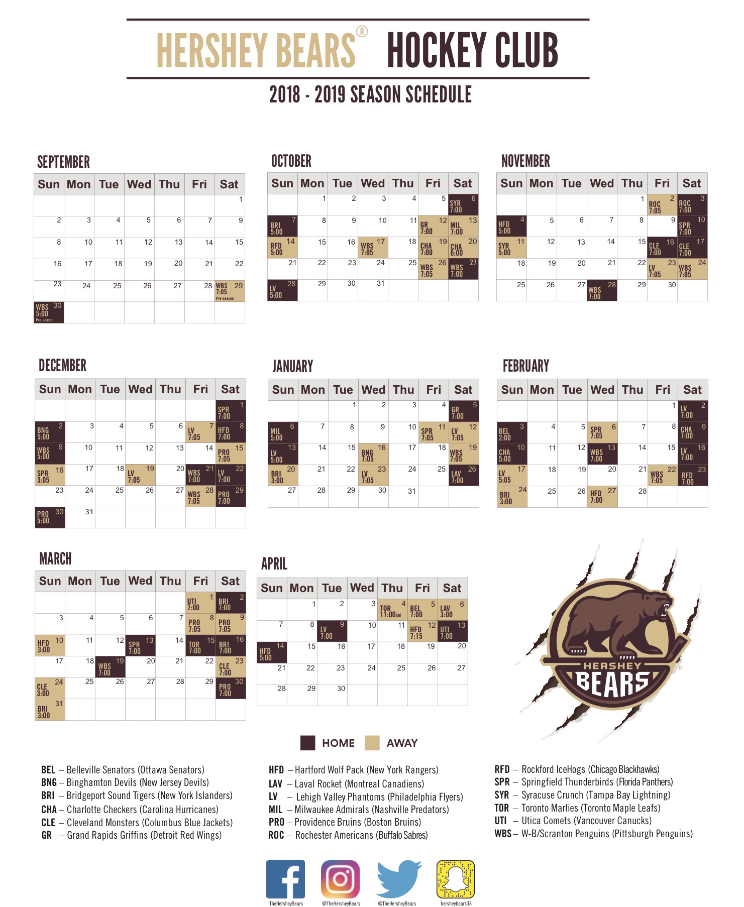 Hershey Bears Announce Preliminary Training Camp Roster; Set to Open