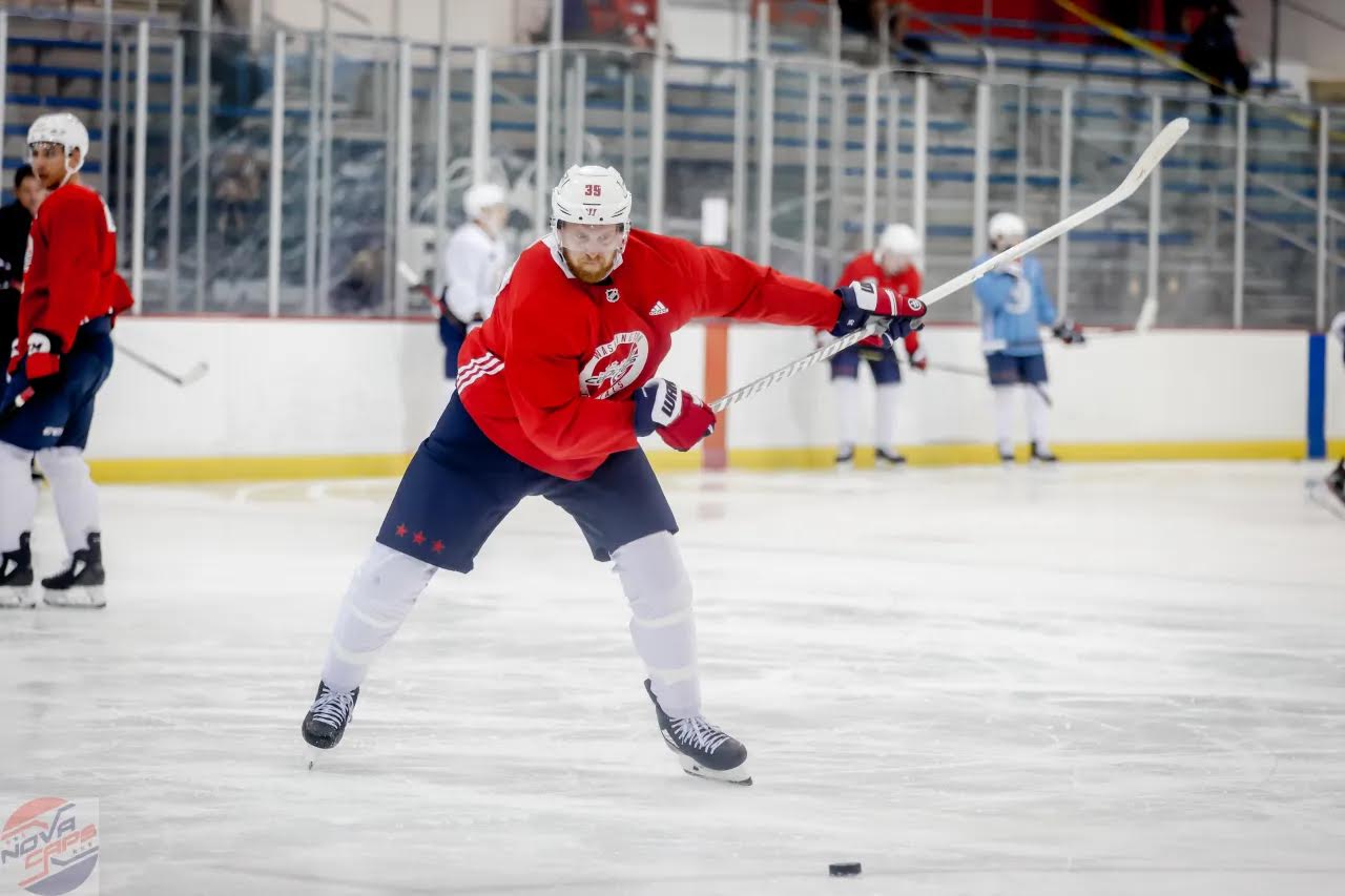 Dylan Strome of the Washington Capitals skates down the ice